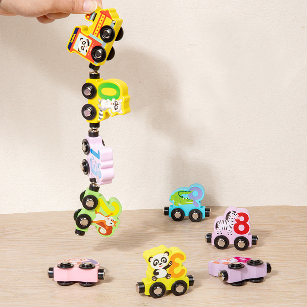 Number Train Set for 1 2 3 Year Olds, Educational Toy Cars for Toddlers, Montessori Learning Toys for Boys and Girls (Red)