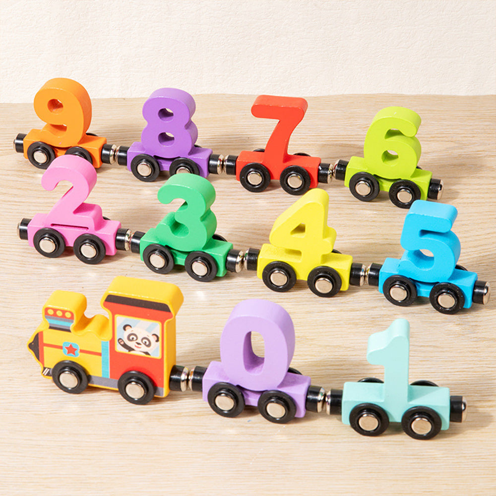 Number Train Set for 1 2 3 Year Olds, Educational Toy Cars for Toddlers, Montessori Learning Toys for Boys and Girls (Red)