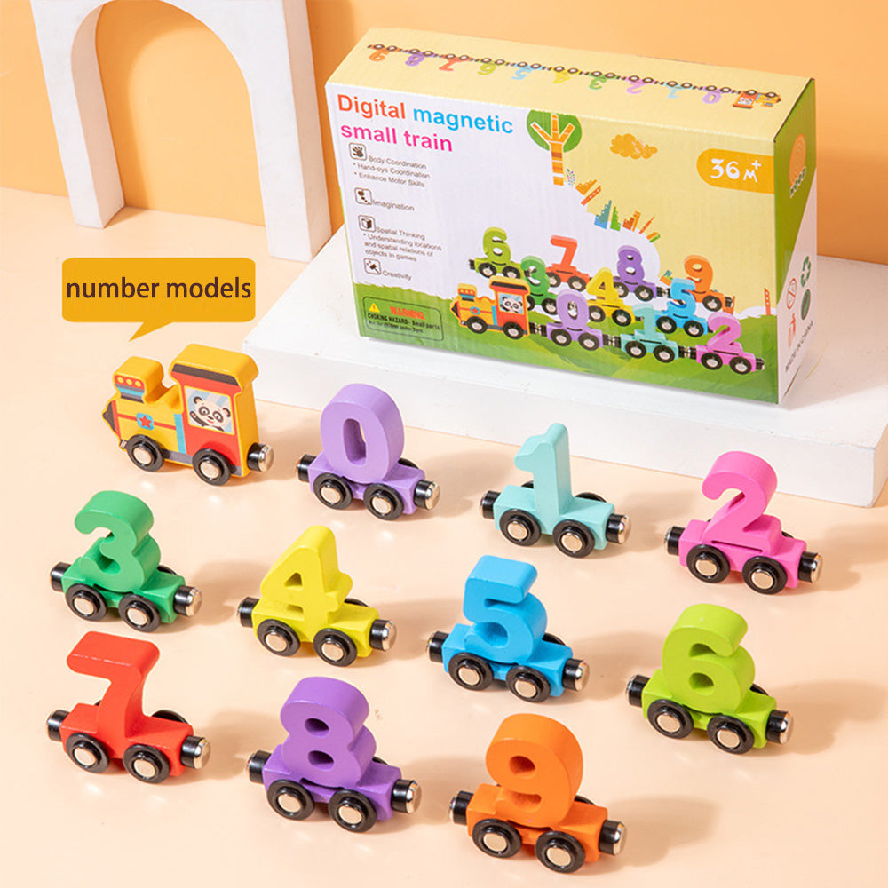 Number Train Set for 1 2 3 Year Olds, Educational Toy Cars for Toddlers, Montessori Learning Toys for Boys and Girls (Red)