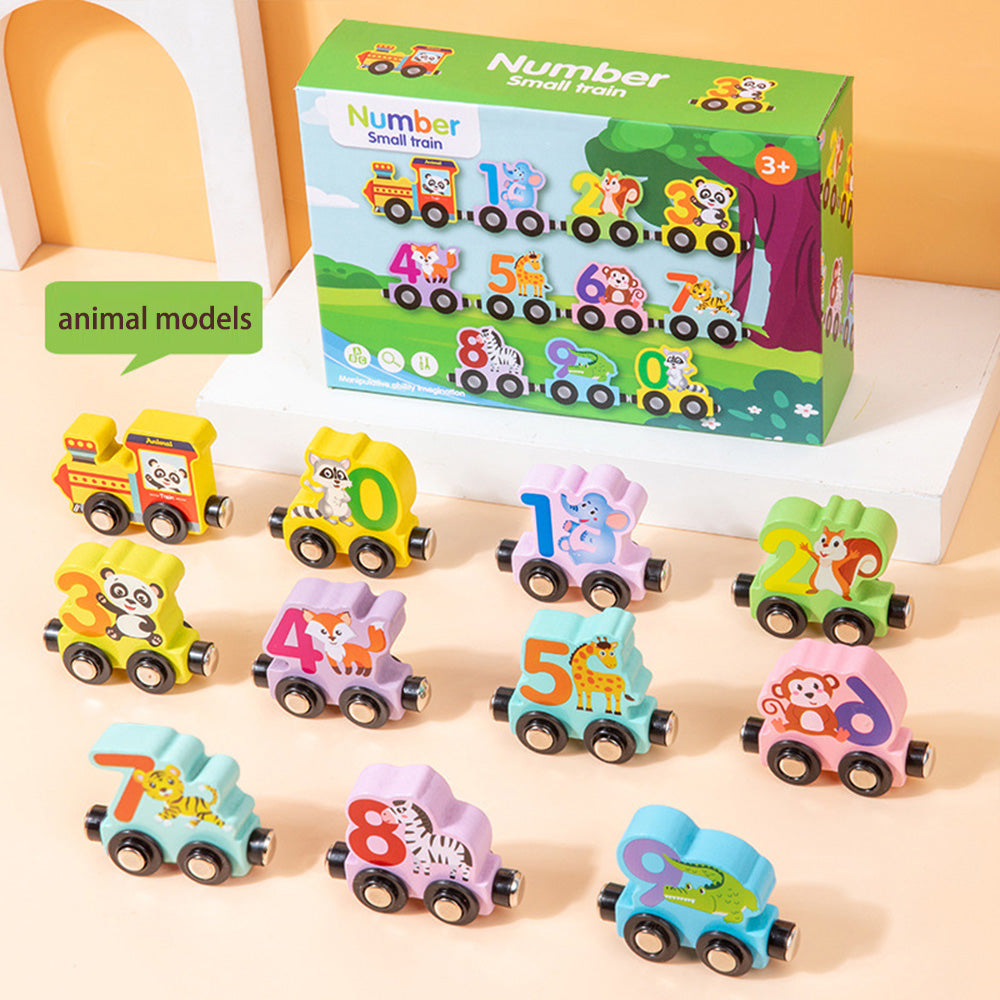 Number Train Set for 1 2 3 Year Olds, Educational Toy Cars for Toddlers, Montessori Learning Toys for Boys and Girls (Red)