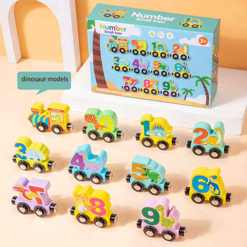 Number Train Set for 1 2 3 Year Olds, Educational Toy Cars for Toddlers, Montessori Learning Toys for Boys and Girls (Red)