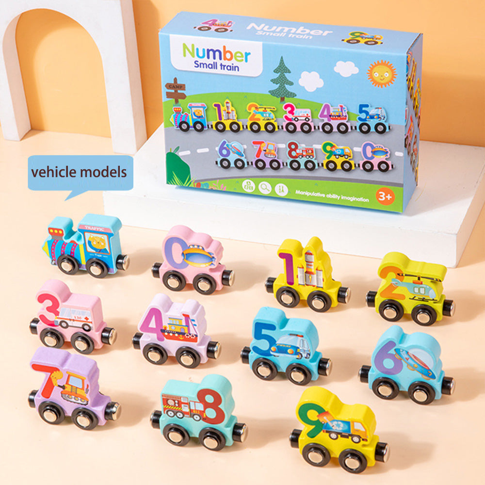 Number Train Set for 1 2 3 Year Olds, Educational Toy Cars for Toddlers, Montessori Learning Toys for Boys and Girls (Red)