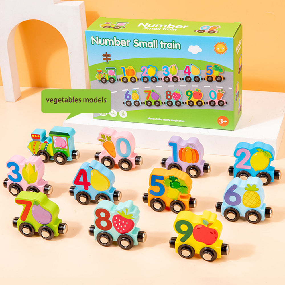 Number Train Set for 1 2 3 Year Olds, Educational Toy Cars for Toddlers, Montessori Learning Toys for Boys and Girls (Red)
