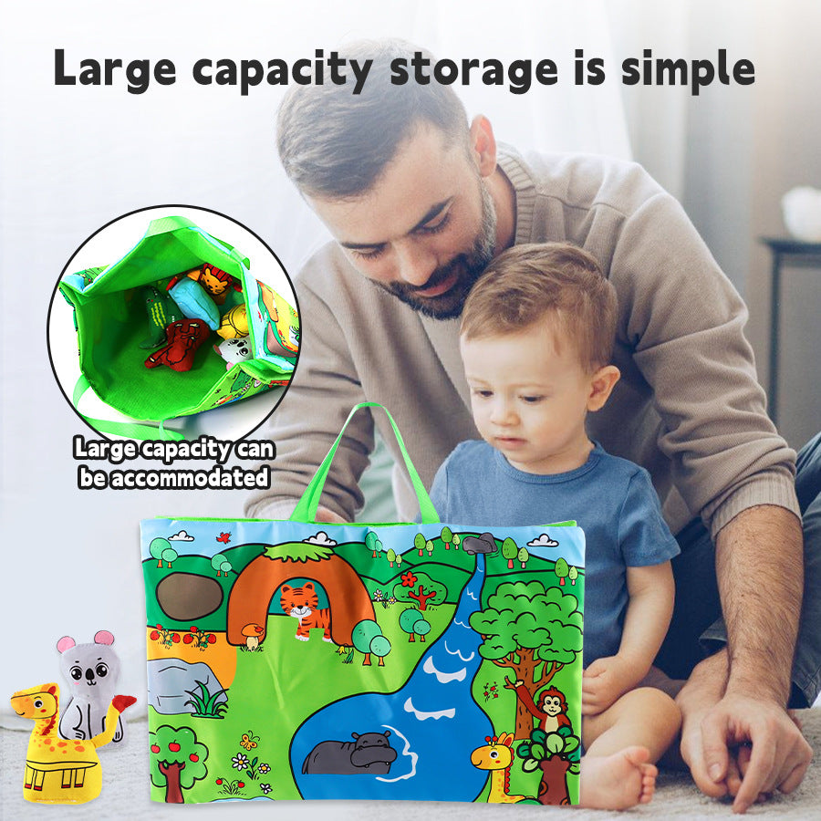 6 PCS Animal Fantastic Toys with Playmat/Storage Bag, Baby Toys for 1 2 Year Old Boy, 1st Birthday Gifts Easter Basket Stuffers for Toddler, 1 Year Old Boy Gift for Infant 12 18 Months