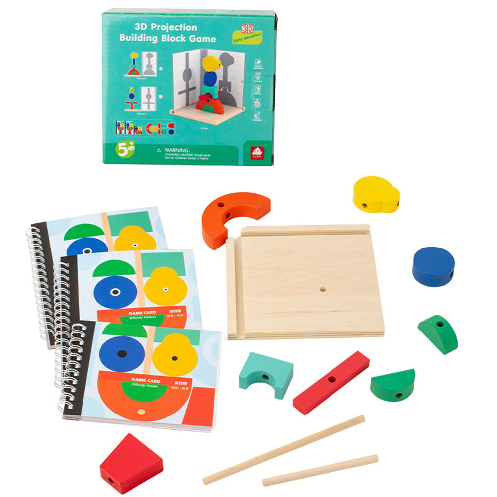 Wooden Blocks, Day and Night Stacking Tower Game - 8pcs - Wooden Stacking Game with Manual, Ages 5+