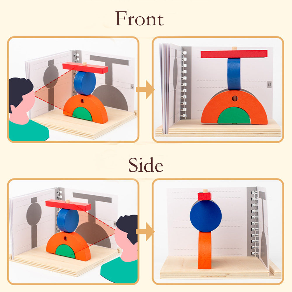 Wooden Blocks, Day and Night Stacking Tower Game - 8pcs - Wooden Stacking Game with Manual, Ages 5+