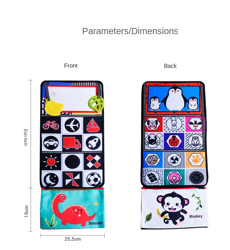 Baby Mirror Infant Toys Newborn 0 3 Months Brain Development with Crinkle Cloth Book Teether Black and White High Contrast Baby Toys 2 4 5 0-6 Month Boys Girls Sensory Activity Shower Gift