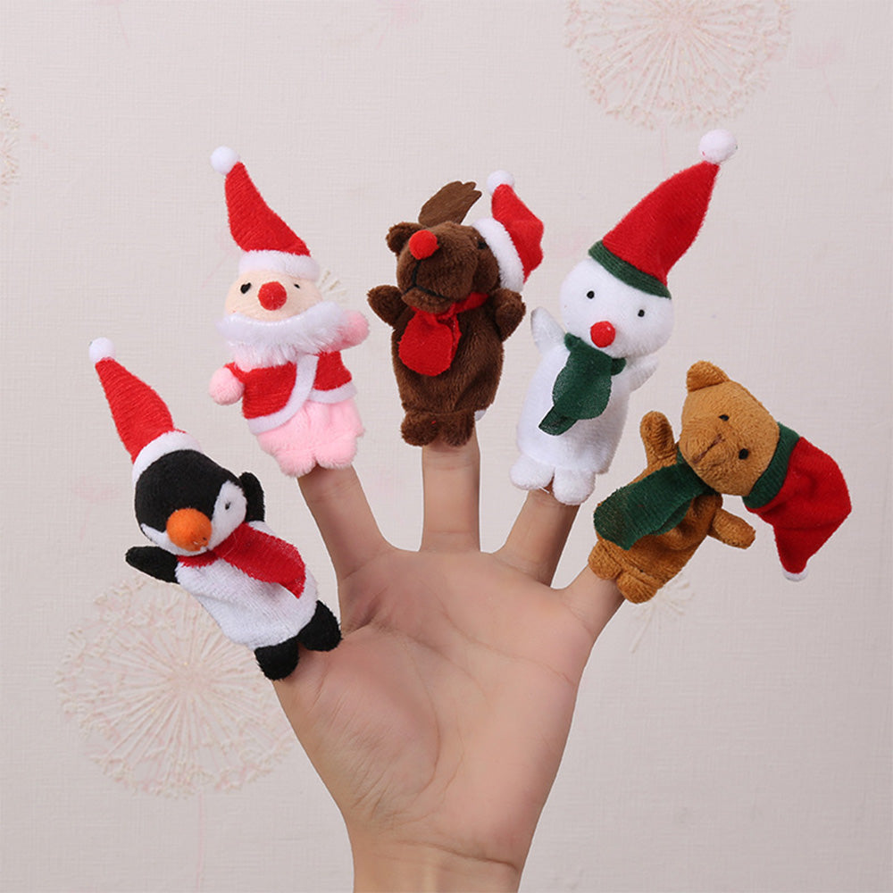 10pcs Soft Plush Animal Finger Puppets Set Baby Story Time Velvet Animal Style for Toddlers