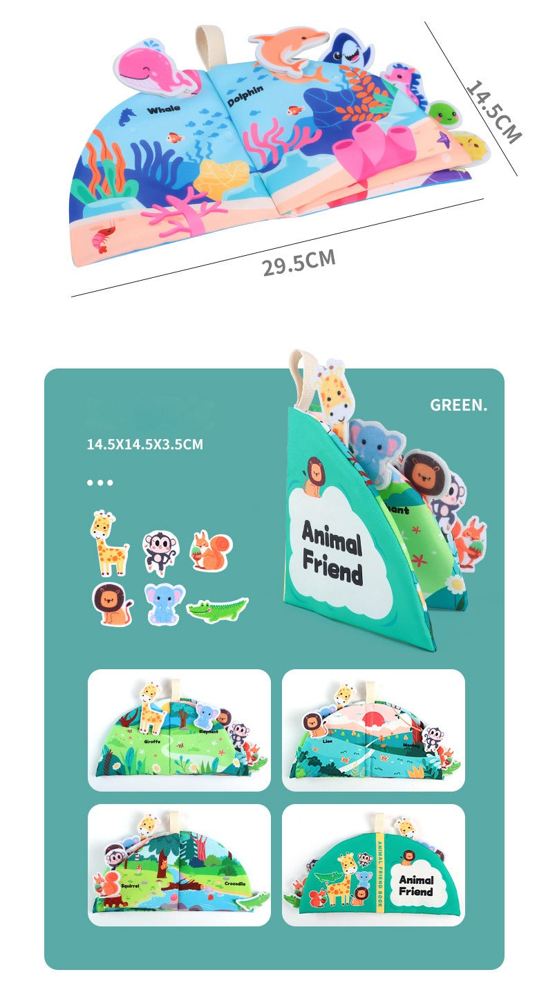 Infant Soft Book, Baby Books 6 to 12 Months, Cute Montessori Educational Newborn Baby Toys 0-3 Months, Nontoxic Fabric Touch & Feel Crinkle Cloth Books for Babies, Infants, Toddlers Visual Stimulating