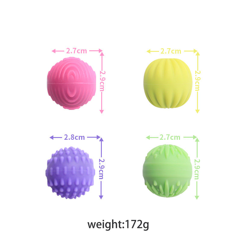 A011 Magnetic Stress Balls 4 Pack Silicone Sensory Fidget Relief Toys