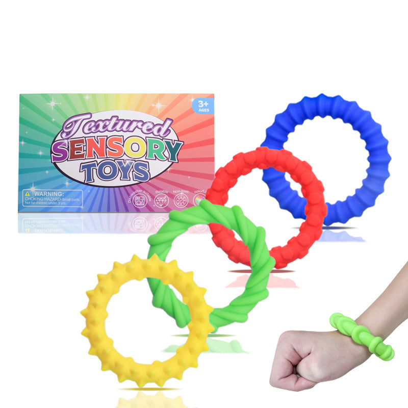 A012 Sensory Fidget Toys for Kids Adults - 4 Pack Stretchy Fidget Bracelet