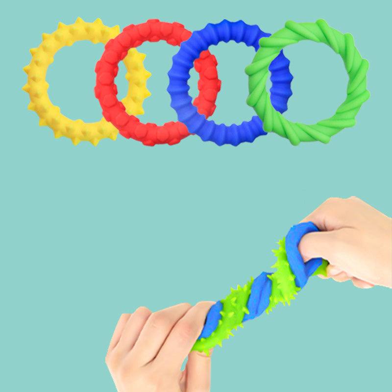A012 Sensory Fidget Toys for Kids Adults - 4 Pack Stretchy Fidget Bracelet