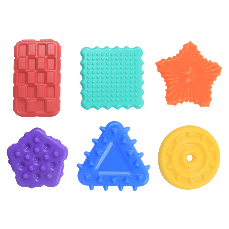A014 Sensory Fidget Toys for Kids Adults: 6 Pack Textured Silicone Worry Stones for Anxiety Relief, Sensory Stress Toy