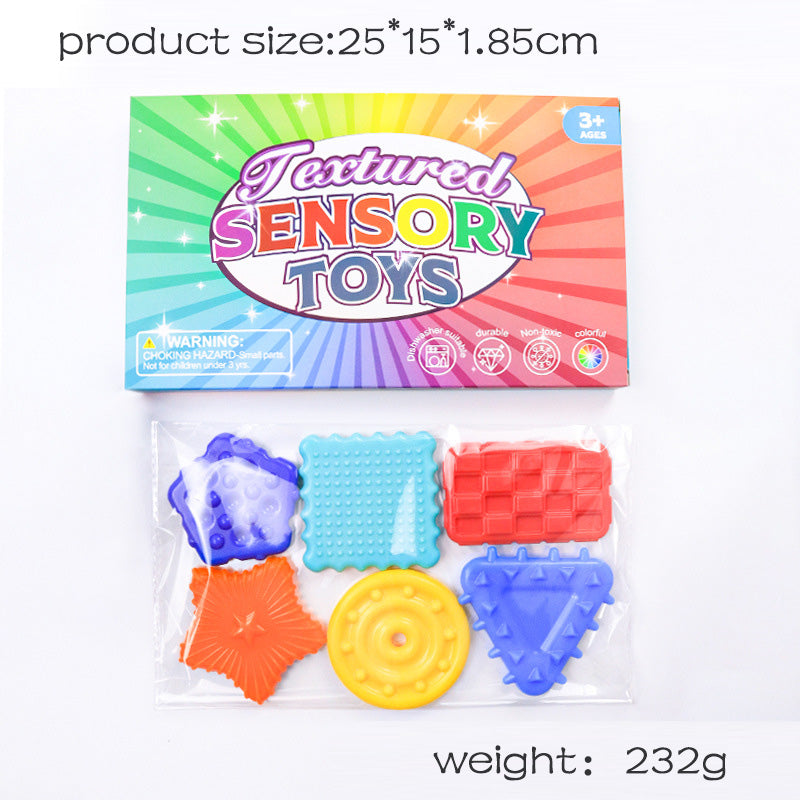 A014 Sensory Fidget Toys for Kids Adults: 6 Pack Textured Silicone Worry Stones for Anxiety Relief, Sensory Stress Toy