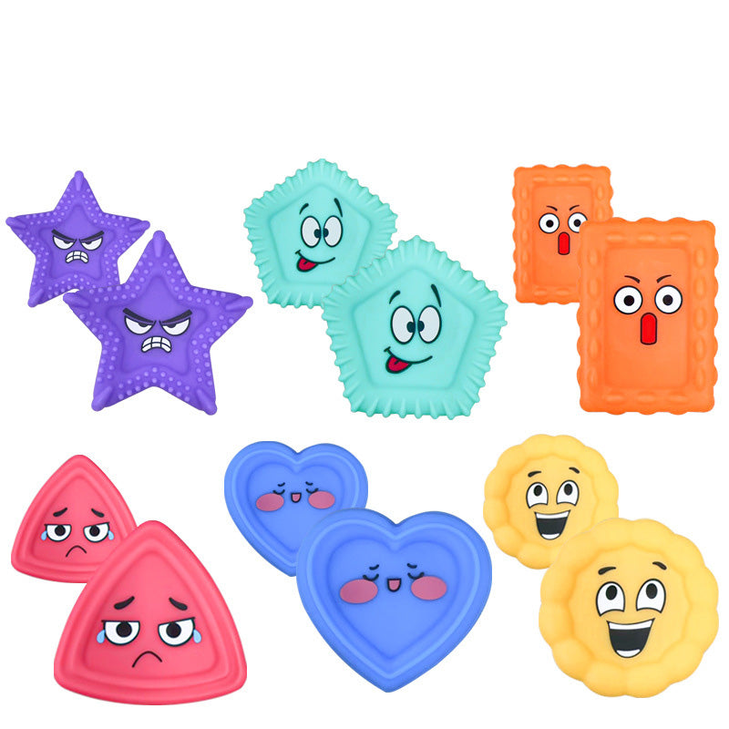 A015 Fidget Sensory Toys for Kids Adults 6 PC Easter Basket Stuffers Silicone Worry Stone