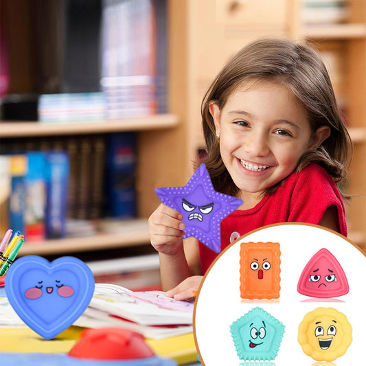 A015 Fidget Sensory Toys for Kids Adults 6 PC Easter Basket Stuffers Silicone Worry Stone