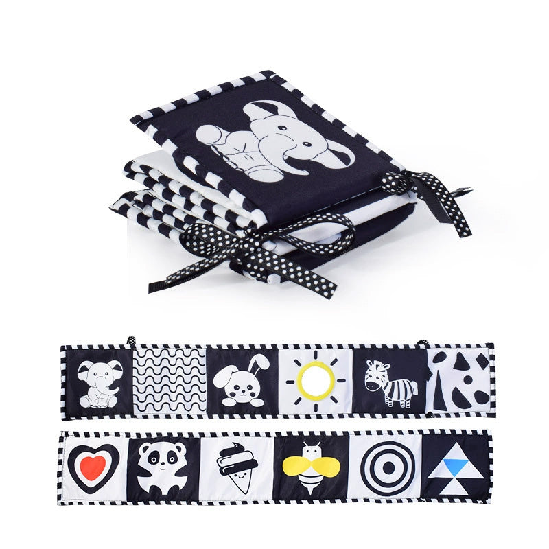 Black and White High Contrast Baby Toys 0-6 6-12 Months Soft Book for Newborn Brain Development Tummy Time Toys Infant Sensory Crinkle Toys 0-3 3-6 Month Montessori Learning Activities for Babies