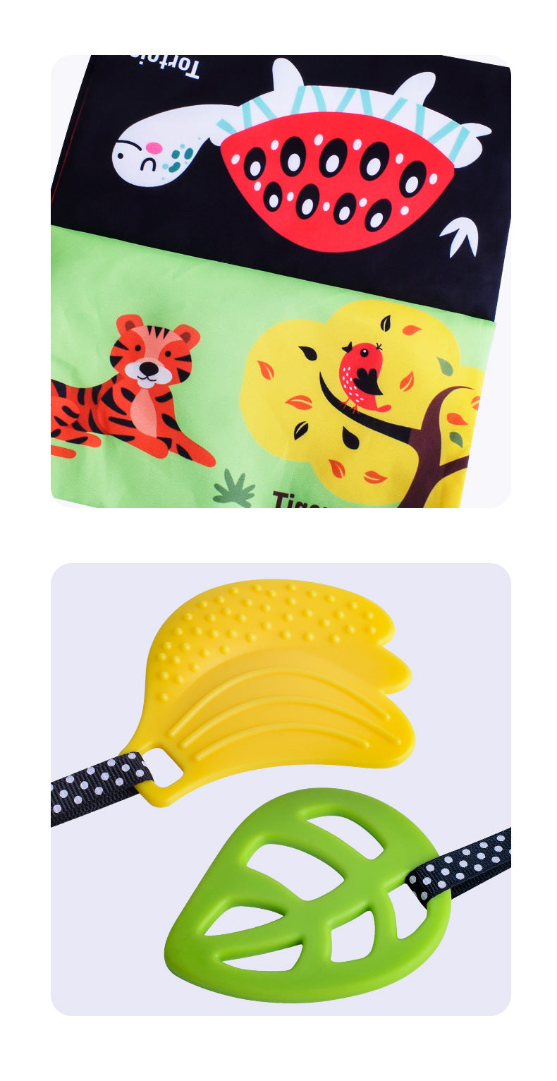 Baby Mirror Infant Toys Newborn 0 3 Months Brain Development with Crinkle Cloth Book Teether Black and White High Contrast Baby Toys 2 4 5 0-6 Month Boys Girls Sensory Activity Shower Gift
