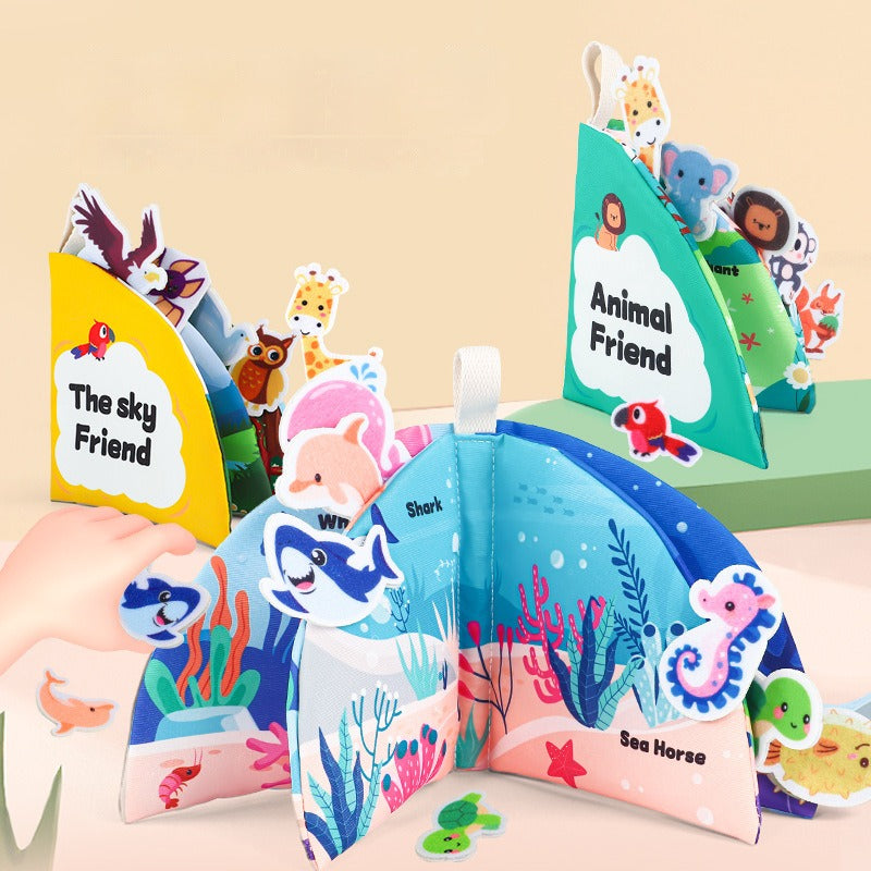 Infant Soft Book, Baby Books 6 to 12 Months, Cute Montessori Educational Newborn Baby Toys 0-3 Months, Nontoxic Fabric Touch & Feel Crinkle Cloth Books for Babies, Infants, Toddlers Visual Stimulating