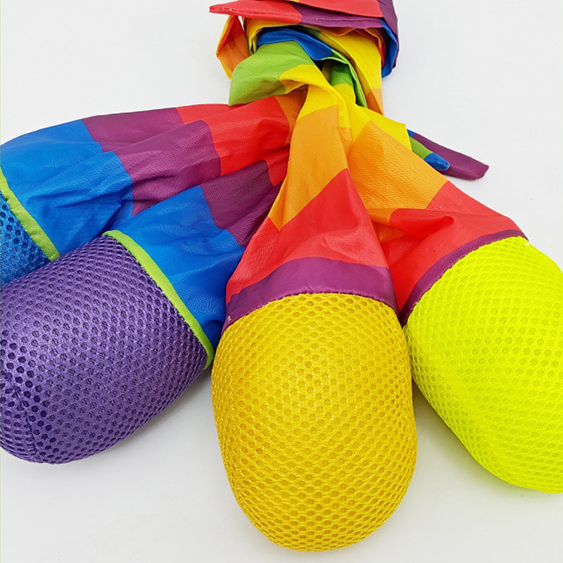 K014 4 Pieces Throw and Catch Ball, Rainbow Tail Foam Ball Sports Comet Balls Soft Colorful Play Playground Toys
