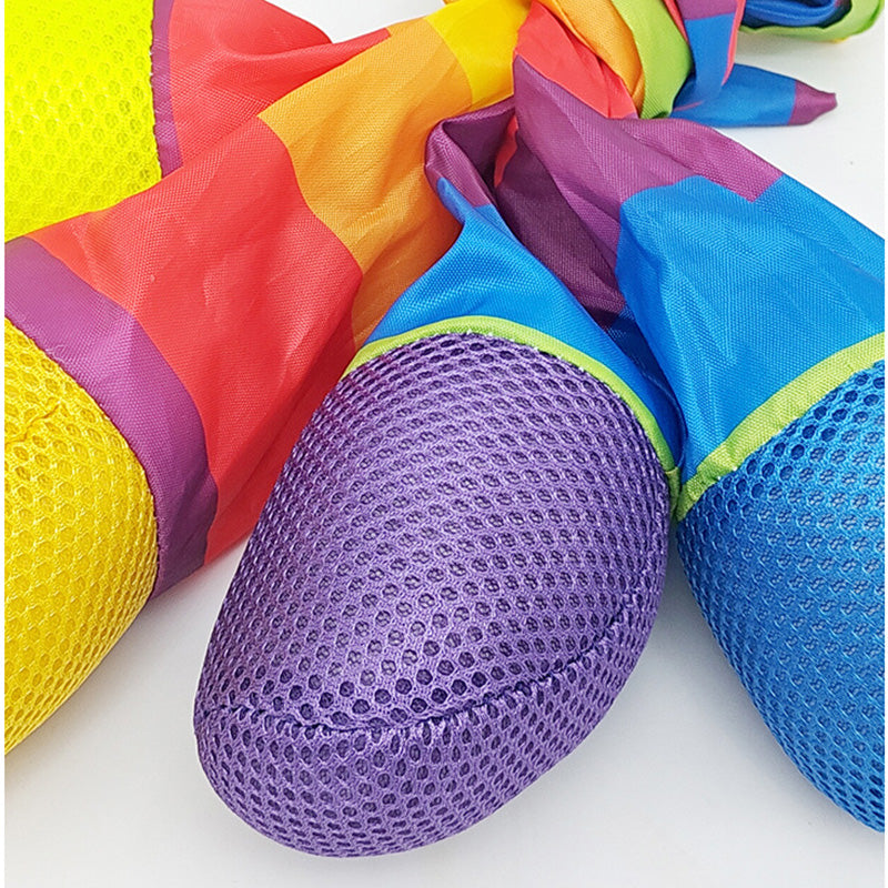 K014 4 Pieces Throw and Catch Ball, Rainbow Tail Foam Ball Sports Comet Balls Soft Colorful Play Playground Toys