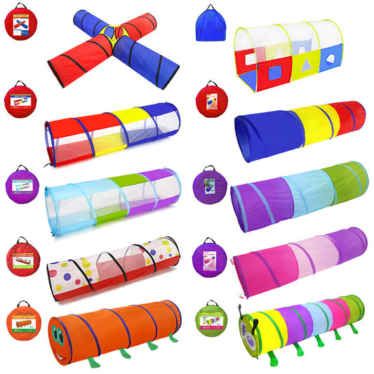 K015 Pop Up Play Tunnel Tent for Toddlers Babies or Dogs, Indoor & Outdoor Toys for Kids Backyard Playset