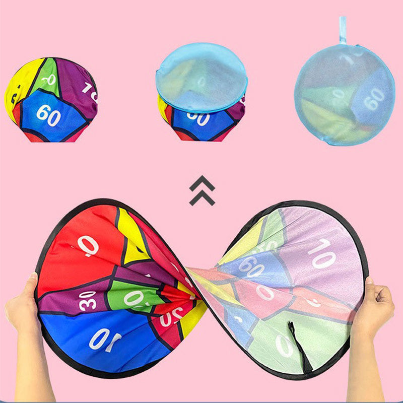 K018 Large Dart Board for Kids, Kids Double-Sided Dart Board with Sticky Balls and Darts, Indoor/Outdoor Sport Fun Party Play Game Toys