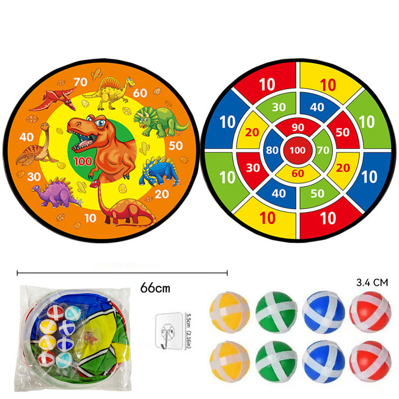 K018 Large Dart Board for Kids, Kids Double-Sided Dart Board with Sticky Balls and Darts, Indoor/Outdoor Sport Fun Party Play Game Toys