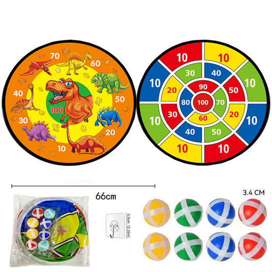 K018 Large Dart Board for Kids, Kids Double-Sided Dart Board with Sticky Balls and Darts, Indoor/Outdoor Sport Fun Party Play Game Toys