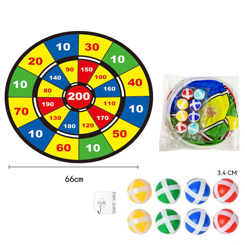 K018 Large Dart Board for Kids, Kids Double-Sided Dart Board with Sticky Balls and Darts, Indoor/Outdoor Sport Fun Party Play Game Toys