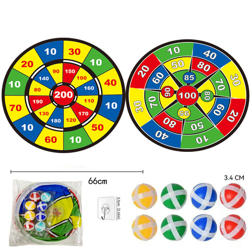 K018 Large Dart Board for Kids, Kids Double-Sided Dart Board with Sticky Balls and Darts, Indoor/Outdoor Sport Fun Party Play Game Toys