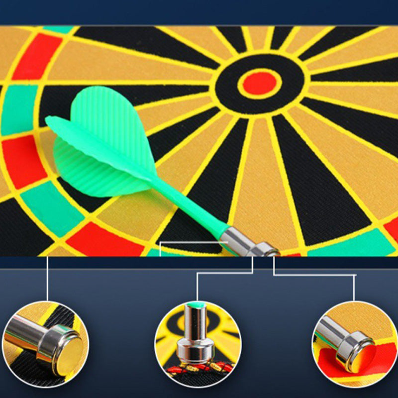 K019 Magnetic Dart Board, Indoor Outdoor Dart Games for Kids with 6pcs Magnetic Darts, Safety Toy Games, Rollup Double Sided Board Game Set for Gifts