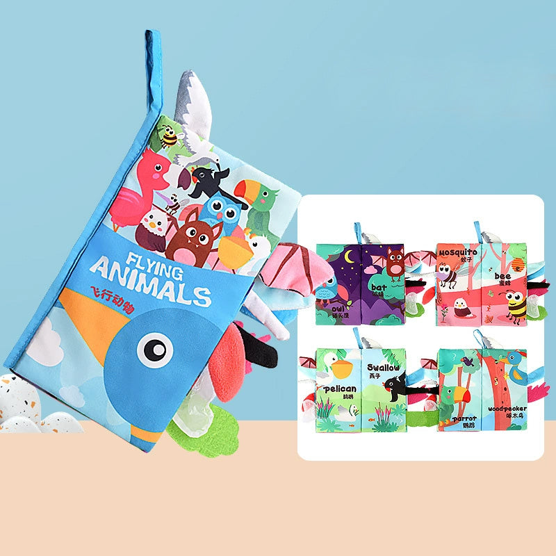 Baby Books 0-6 Months, Soft Cloth Books Baby Books Bath Books, Infant Tummy Time Toys High Contrast Sensory Baby Toys Crinkle Squeaky Washable Chewable Non-Toxic Early Educational Book