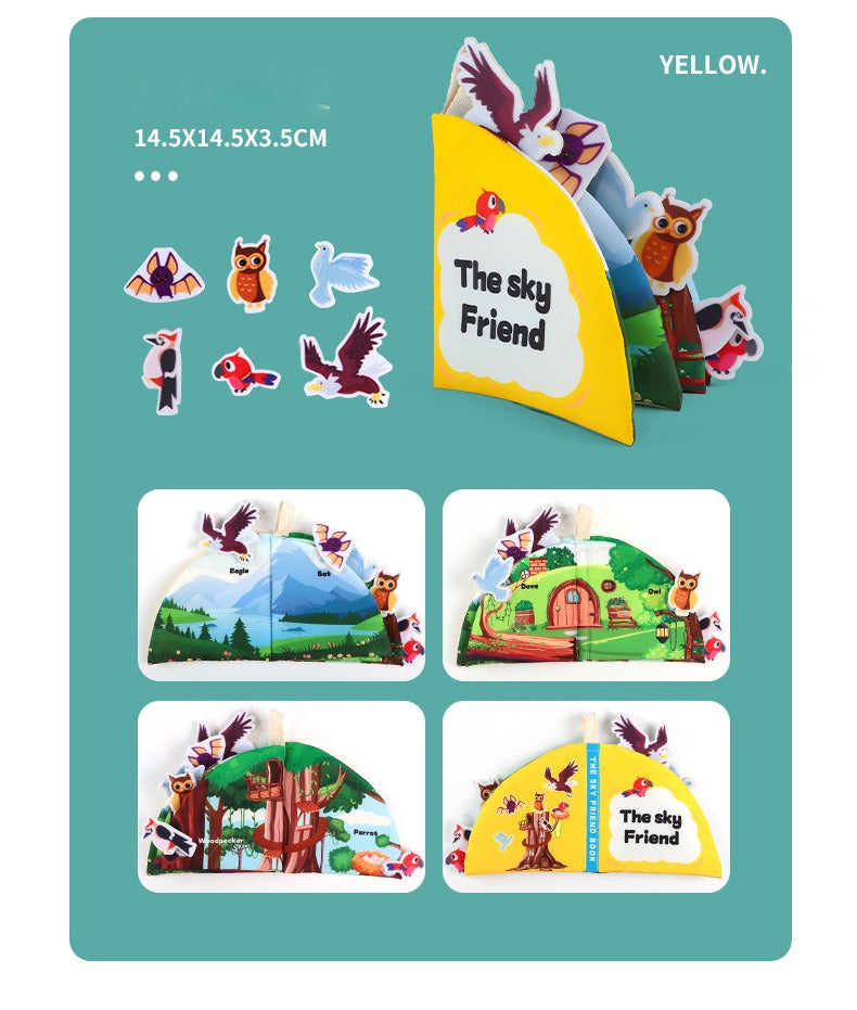 Infant Soft Book, Baby Books 6 to 12 Months, Cute Montessori Educational Newborn Baby Toys 0-3 Months, Nontoxic Fabric Touch & Feel Crinkle Cloth Books for Babies, Infants, Toddlers Visual Stimulating