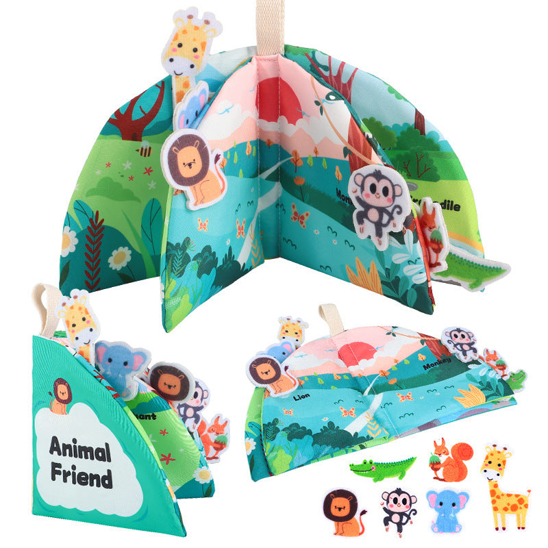 Infant Soft Book, Baby Books 6 to 12 Months, Cute Montessori Educational Newborn Baby Toys 0-3 Months, Nontoxic Fabric Touch & Feel Crinkle Cloth Books for Babies, Infants, Toddlers Visual Stimulating