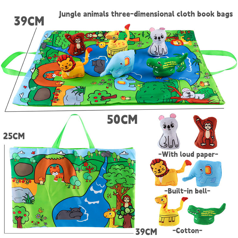 6 PCS Animal Fantastic Toys with Playmat/Storage Bag, Baby Toys for 1 2 Year Old Boy, 1st Birthday Gifts Easter Basket Stuffers for Toddler, 1 Year Old Boy Gift for Infant 12 18 Months